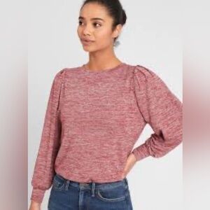 Luxespun Red Pleated Sleeve Top | S